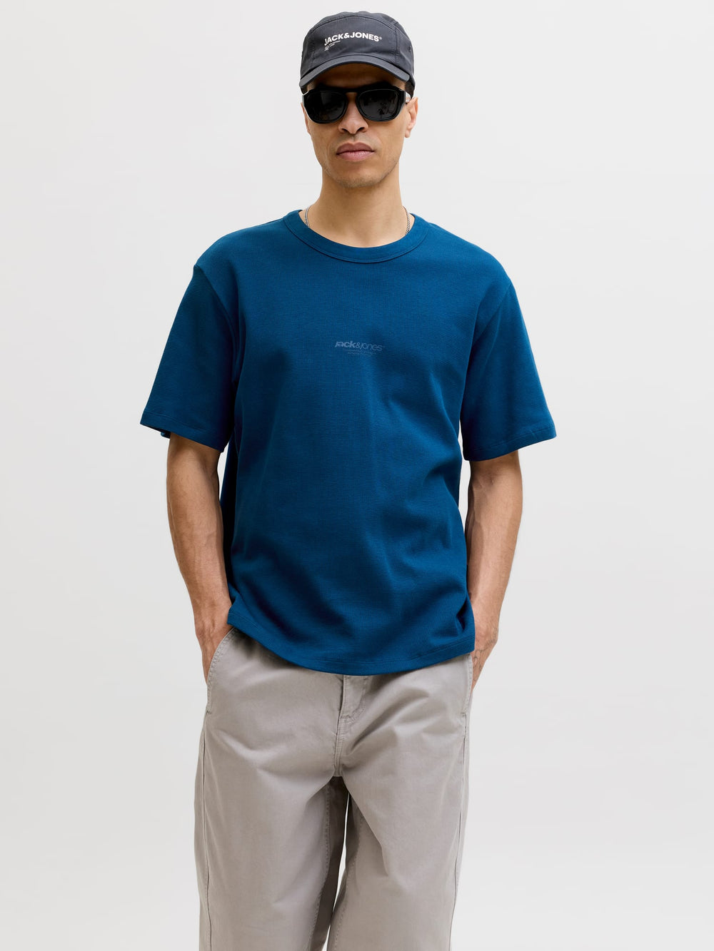 Jack & Jones JCOCLUB STRUCTURE TEE SS – heren t-shirt - Navy