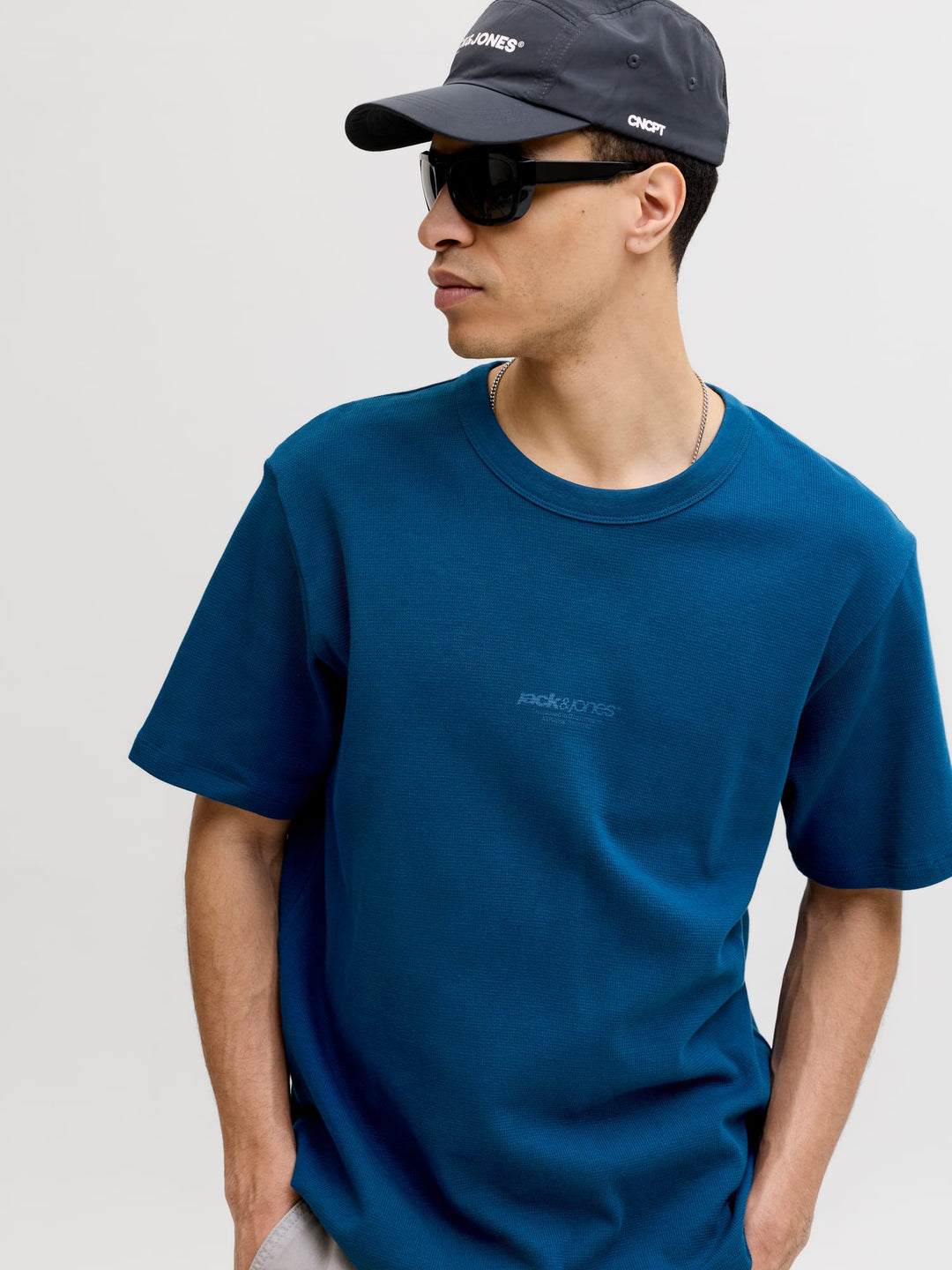 Jack & Jones JCOCLUB STRUCTURE TEE SS – heren t-shirt - Navy