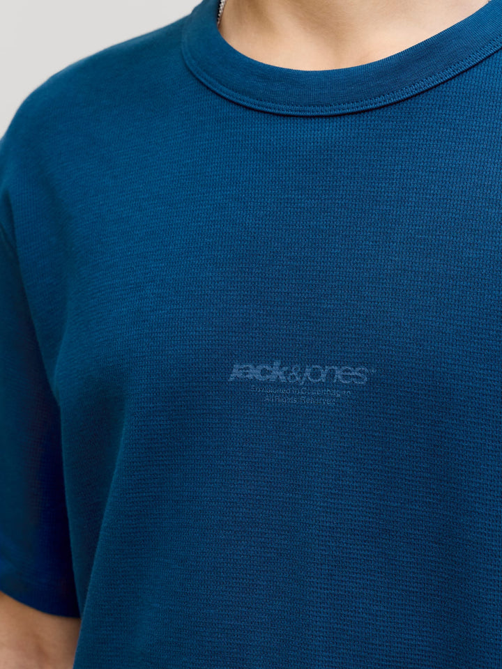 Jack & Jones JCOCLUB STRUCTURE TEE SS – heren t-shirt - Navy