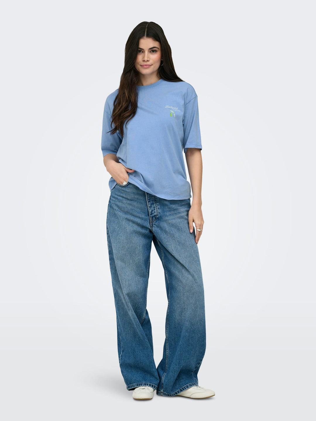Only Shania T-shirt lichtblauw – dames