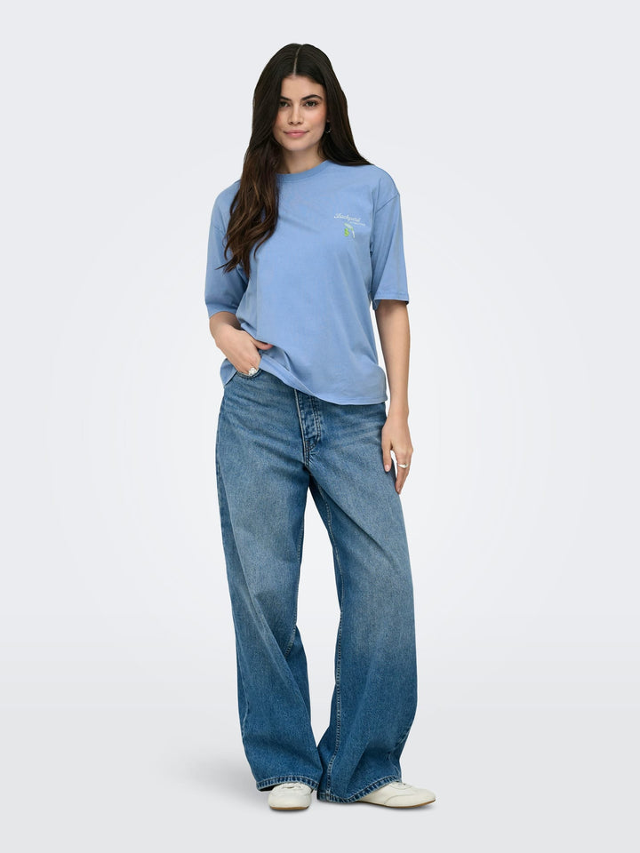 Only 15372195 Shania t-shirt lichtblauw – dames