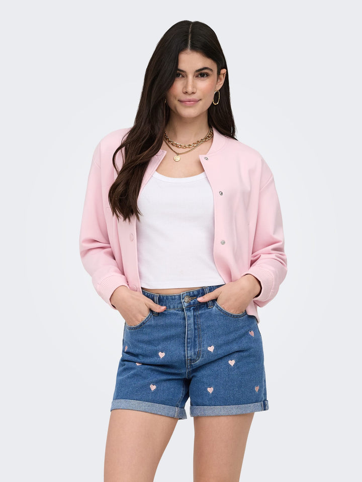 Only ONLPOPTRASH L/S SHORT BOMBER PNT - dames jack - Fuchsia