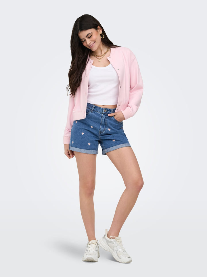 Only ONLPOPTRASH L/S SHORT BOMBER PNT - dames jack - Fuchsia