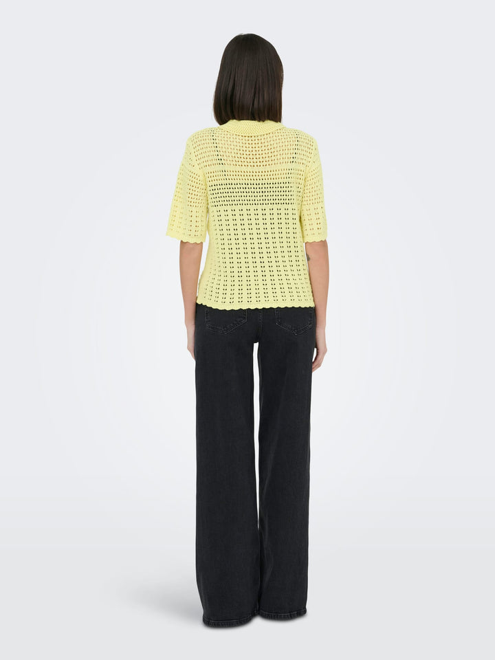 Jacqueline de Yong Robin vest gebreid dames - geel