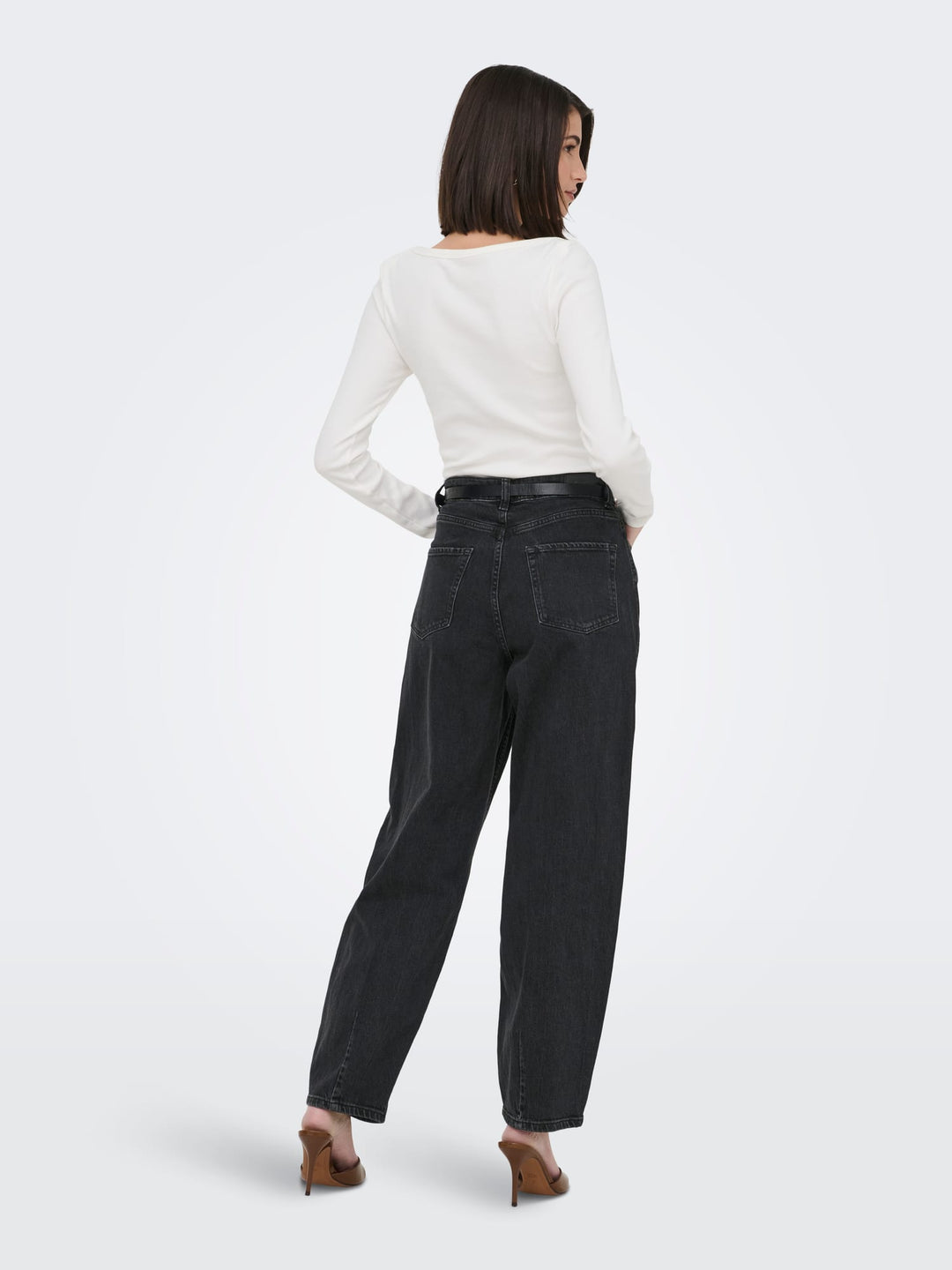 Only 15391740 Suzie jeans low croth-baggy fit black denim - L32