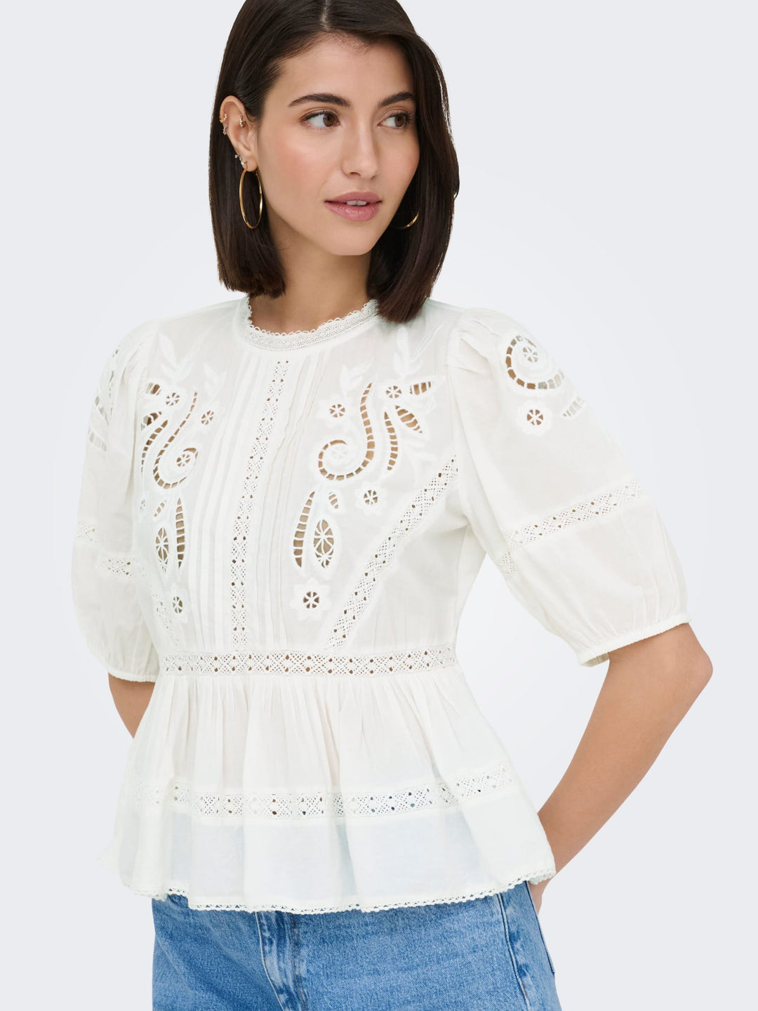 jacqueline de yong 15375820 Starry top k/m dames wit dessin