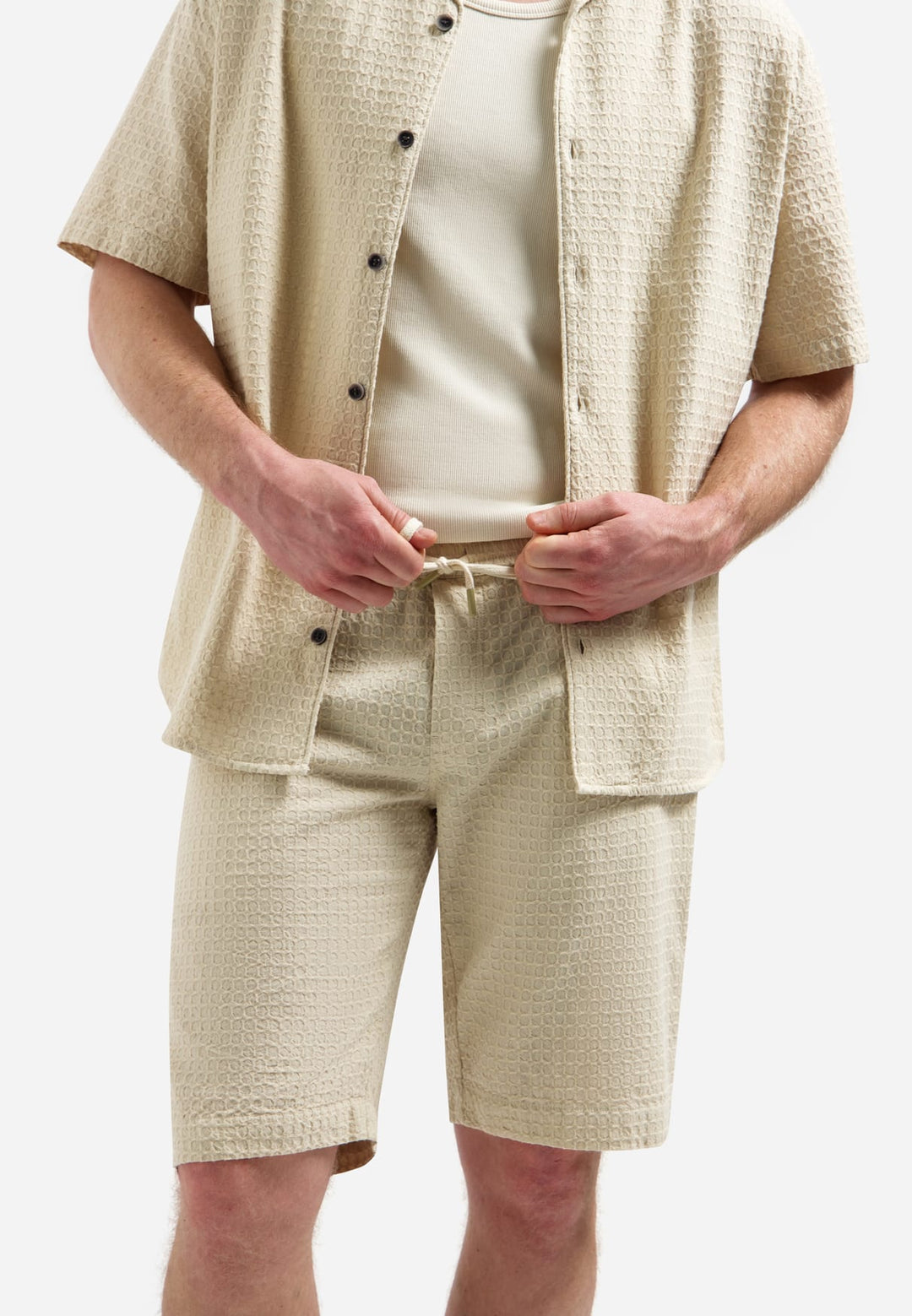 No Excess short heren beige – Chino Jacquard Uni
