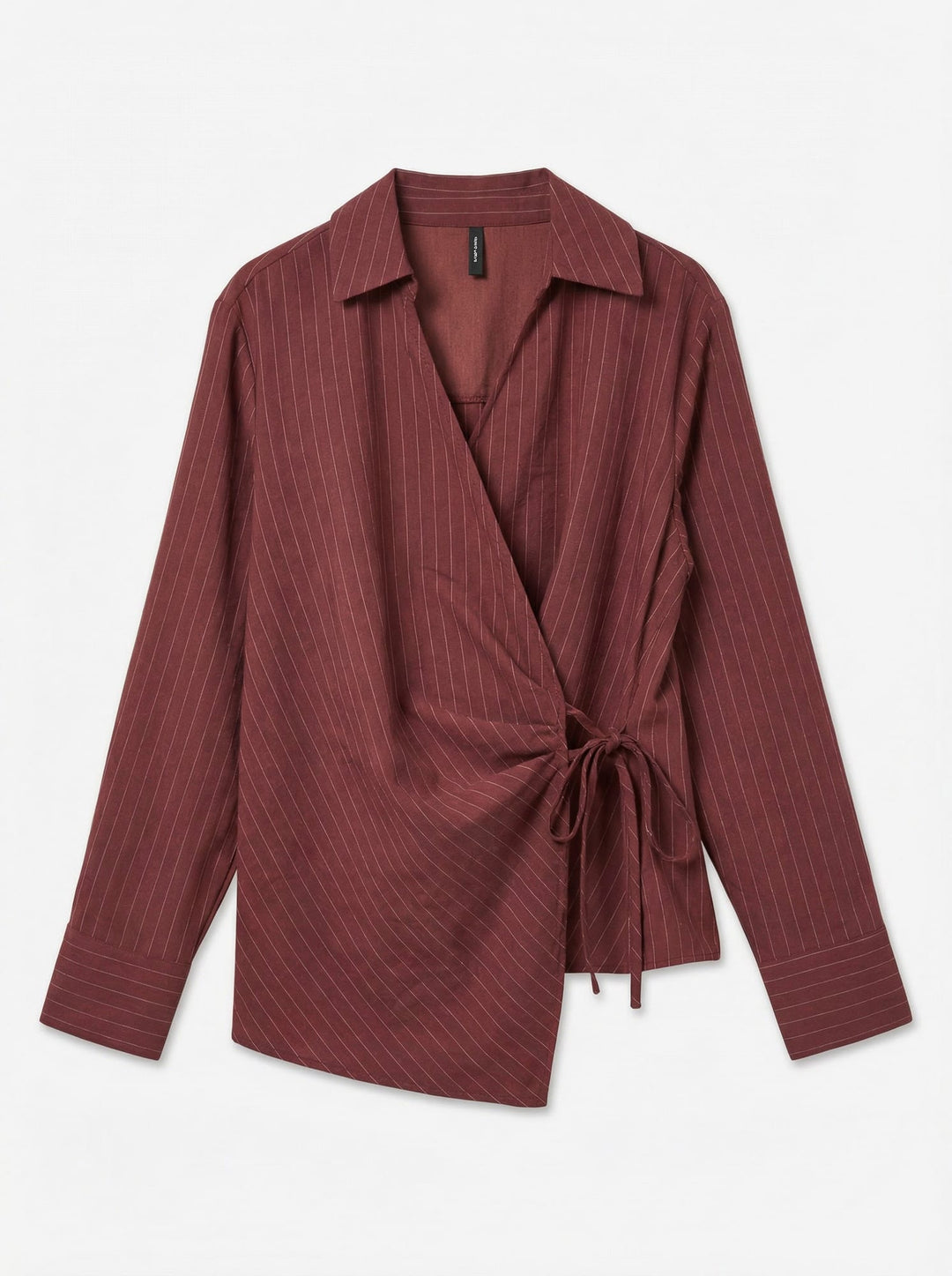 VERO MODA VMROWAN LS WRAP SHIRT brique – dames blouse
