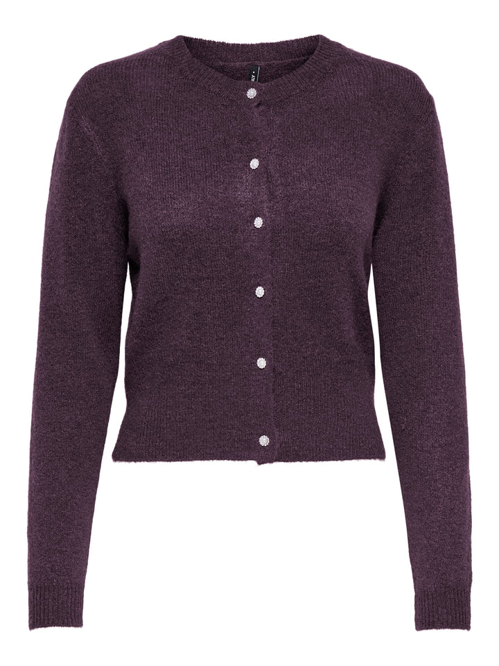 Only 15358548 Havanna vest gebreid aubergine – dames