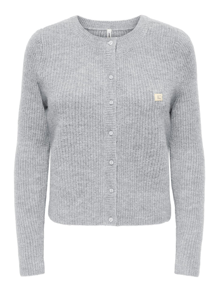 Only 15378144 Vigga vest gebreid dames grijs melee