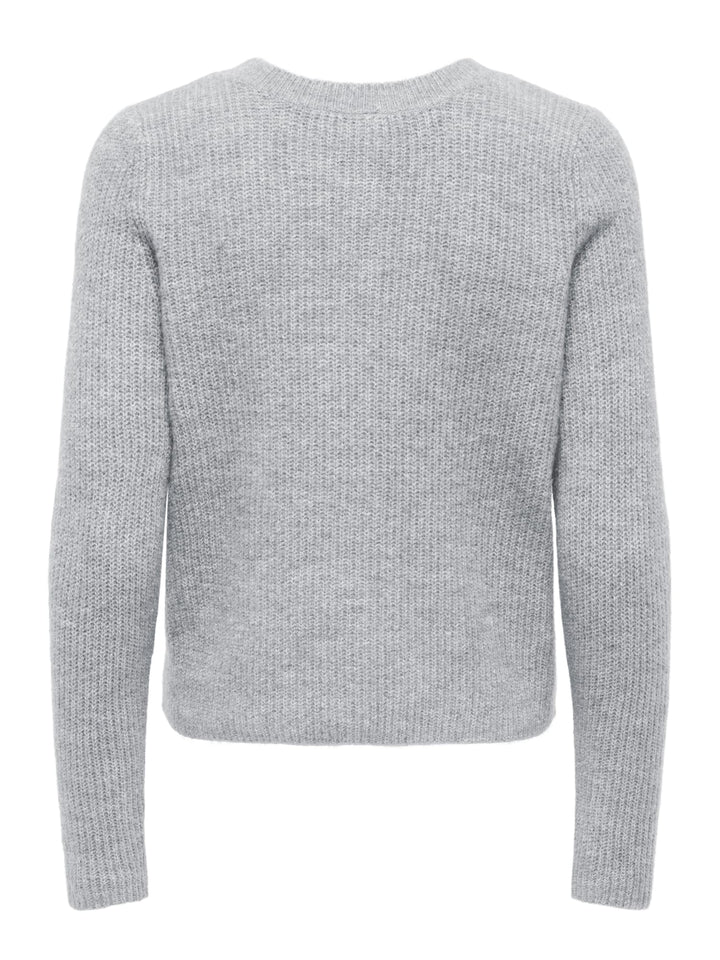 Only 15378144 Vigga vest gebreid dames grijs melee