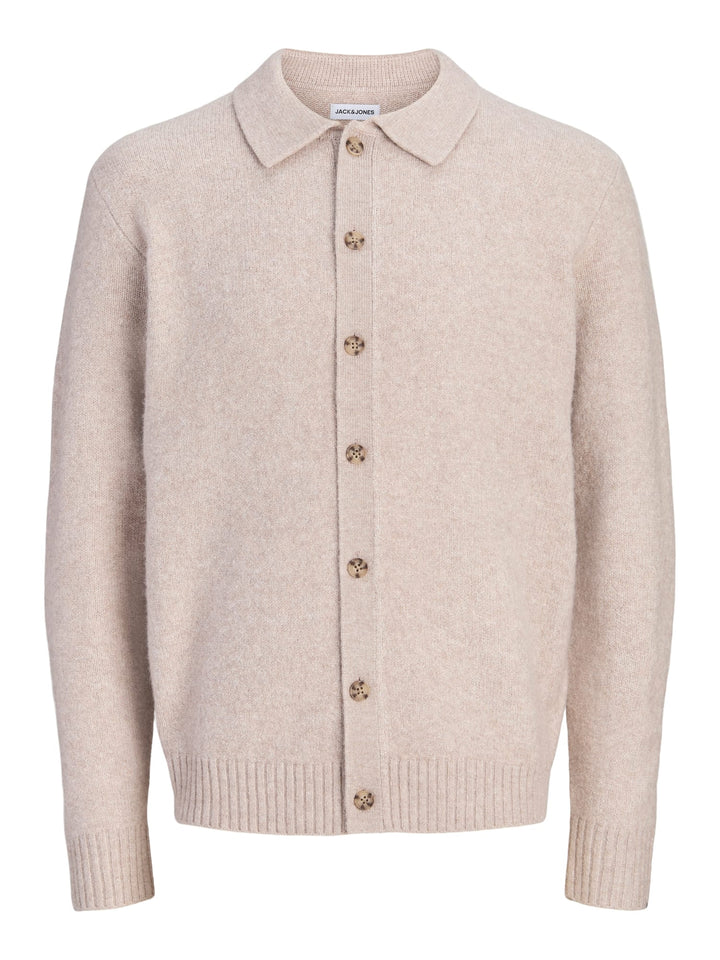 Jack &amp; Jones 12298319 Soho vest gebreid heren zand
