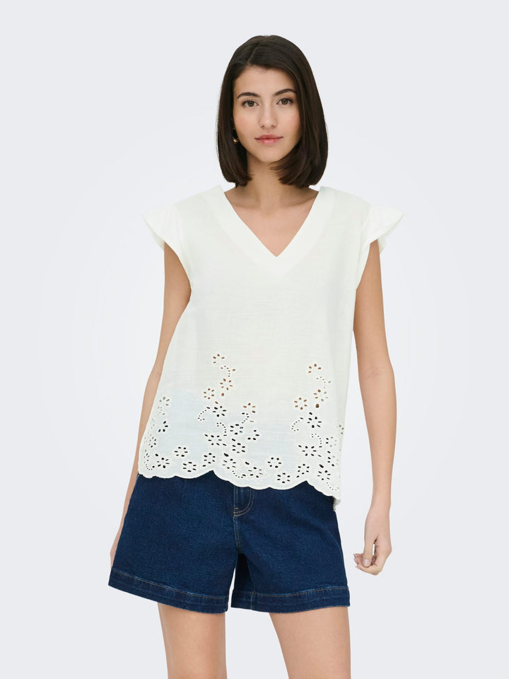 Jacqueline de Yong Ysta top off-white – dames