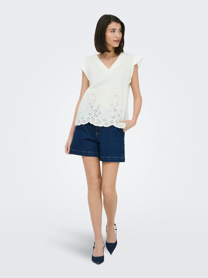Jacqueline de Yong Ysta top off-white – dames
