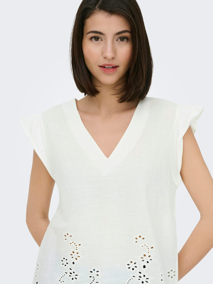 Jacqueline de Yong Ysta top off-white – dames