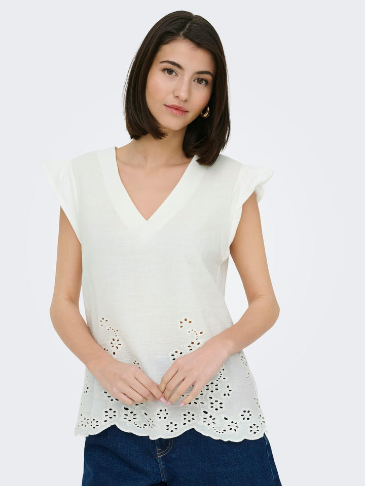 Jacqueline de Yong Ysta top off-white – dames