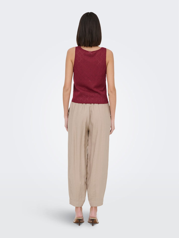 Jacqueline de Yong JDYVIOLA LIFE S/L KNOT TOP - dames top - Rood Dessin