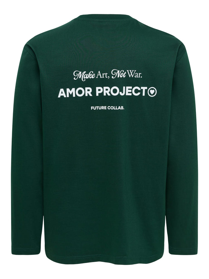 ONLY & SONS 22039981 Fred t-shirt l/m donkergroen – heren