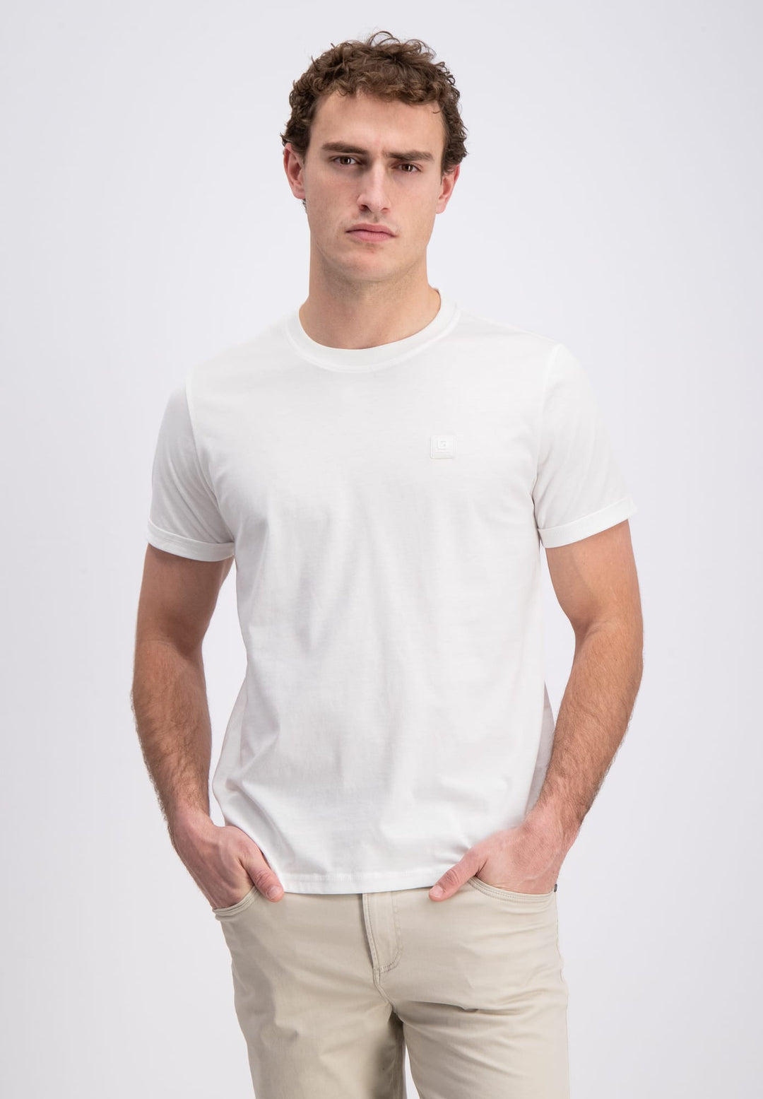 Gabbiano men T-shirt jersey backprint ecru – heren