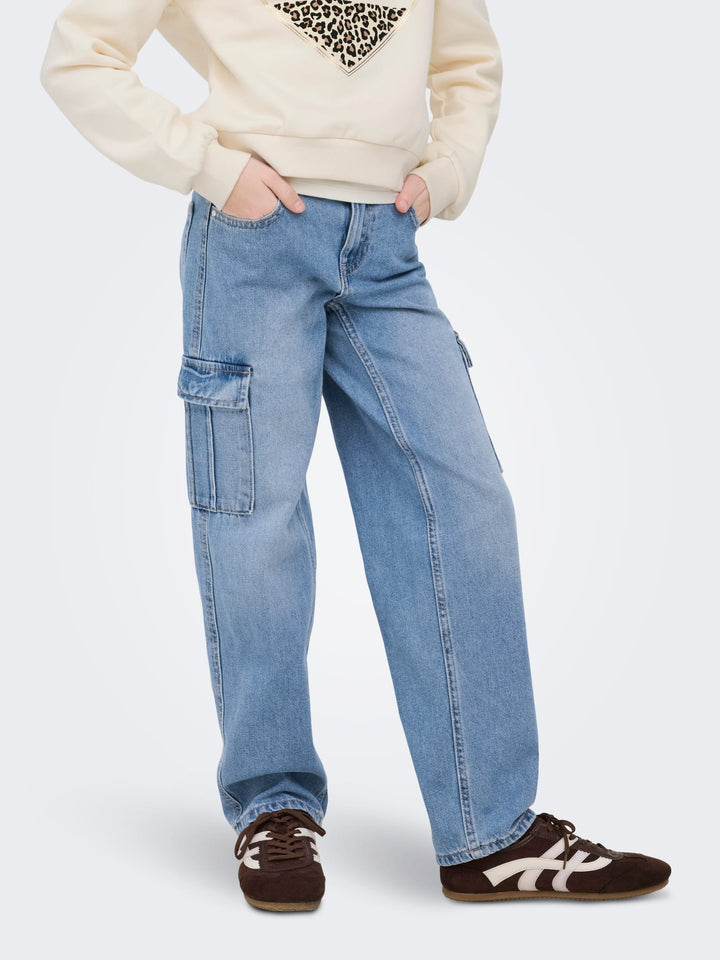 Kids Only Harmony lange broek meisjes – blue denim