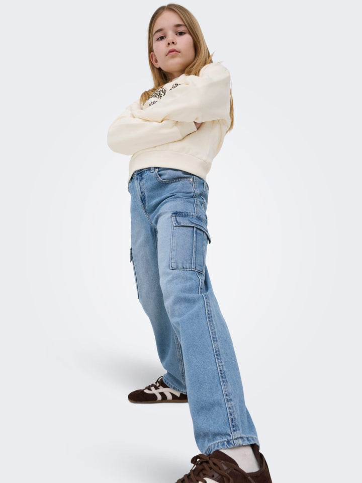 Kids Only Harmony lange broek meisjes – blue denim
