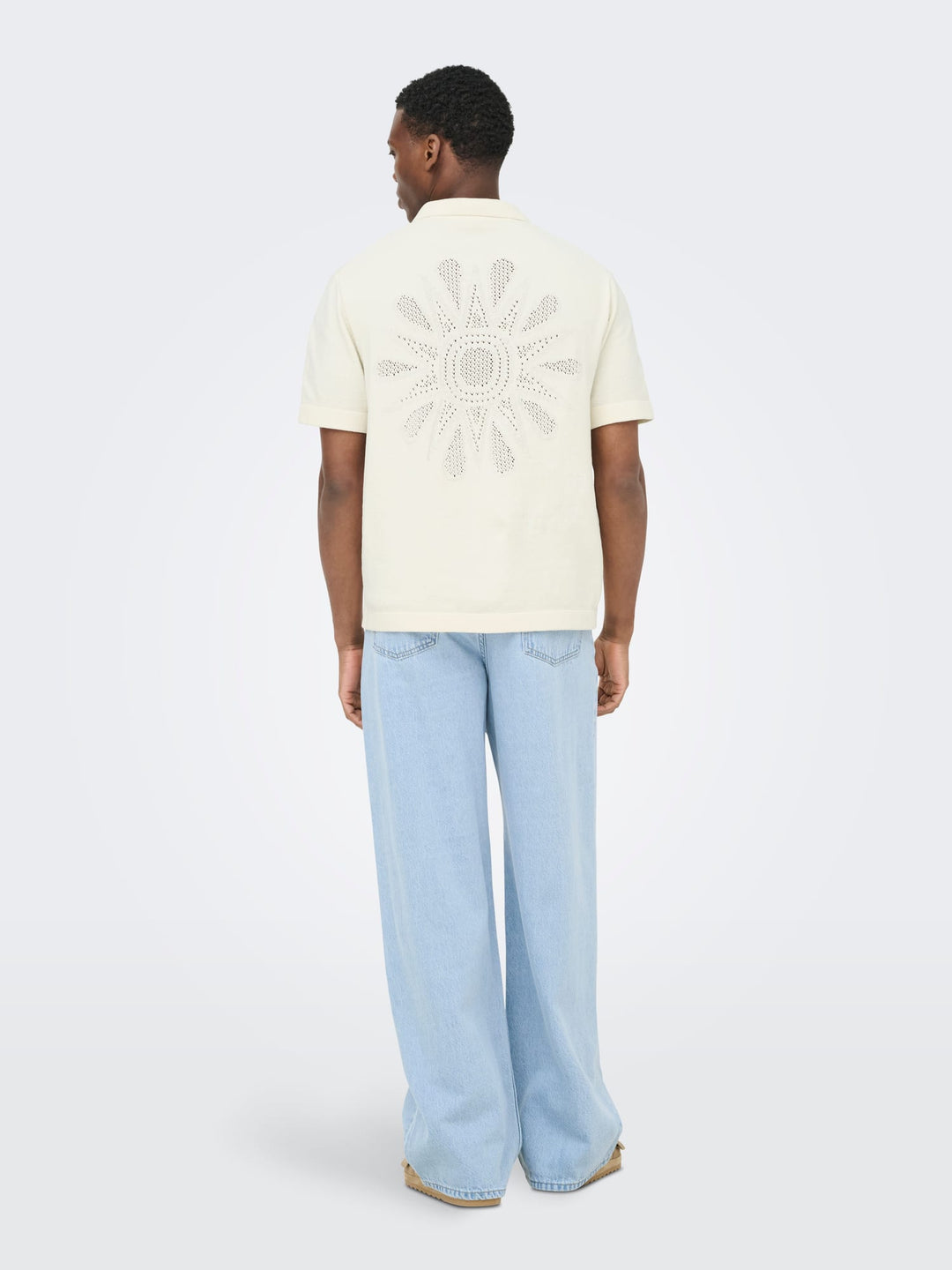 ONLY & SONS ONSJAM LIFE REG SS SHIRT KNIT – heren - Off-white