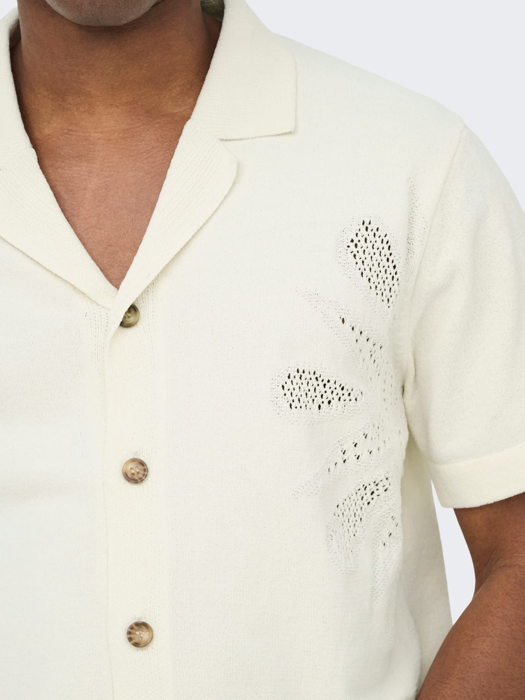 ONLY & SONS ONSJAM LIFE REG SS SHIRT KNIT – heren - Off-white