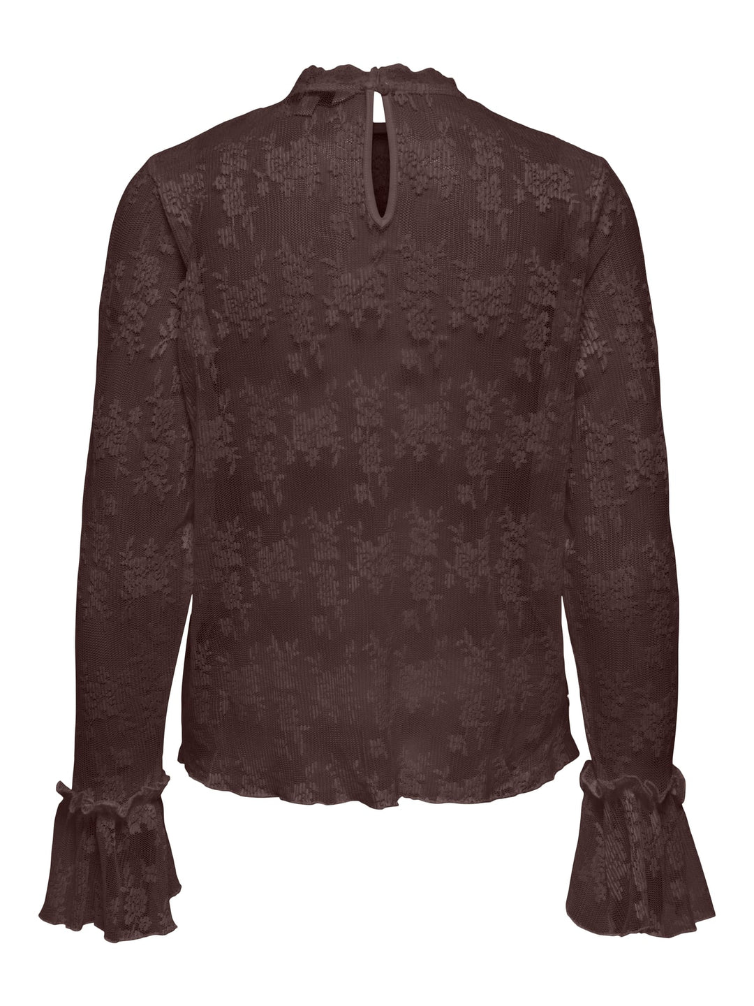 Only ONLCRISMA L/S O-NECK TOP WVN bruin - dames blouse