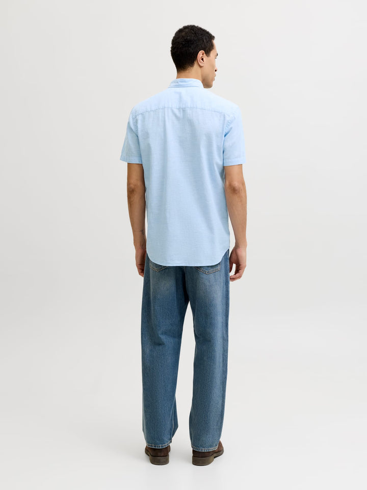 Jack &amp; Jones 12295803 overhemd k/m lichtblauw – heren