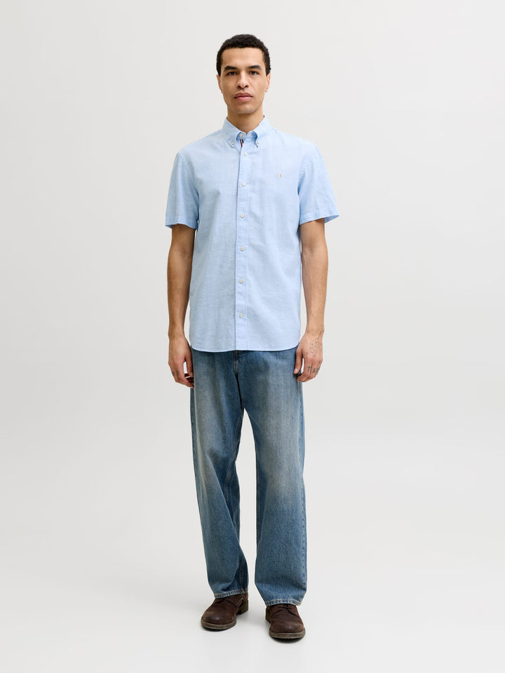 Jack &amp; Jones 12295803 overhemd k/m lichtblauw – heren