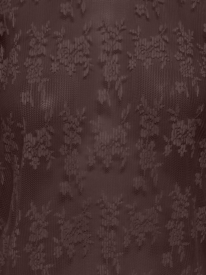 Only ONLCRISMA L/S O-NECK TOP WVN bruin - dames blouse