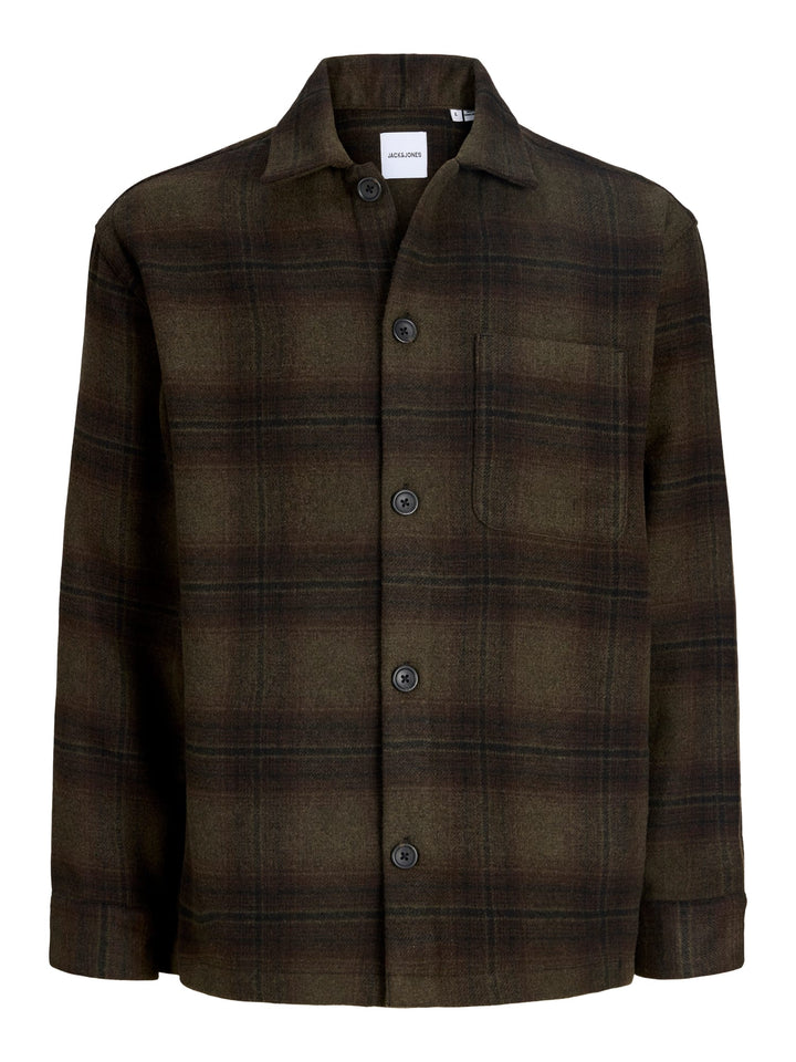 Jack &amp; Jones 1230017 Soho overhemd l/m groen dessin – heren