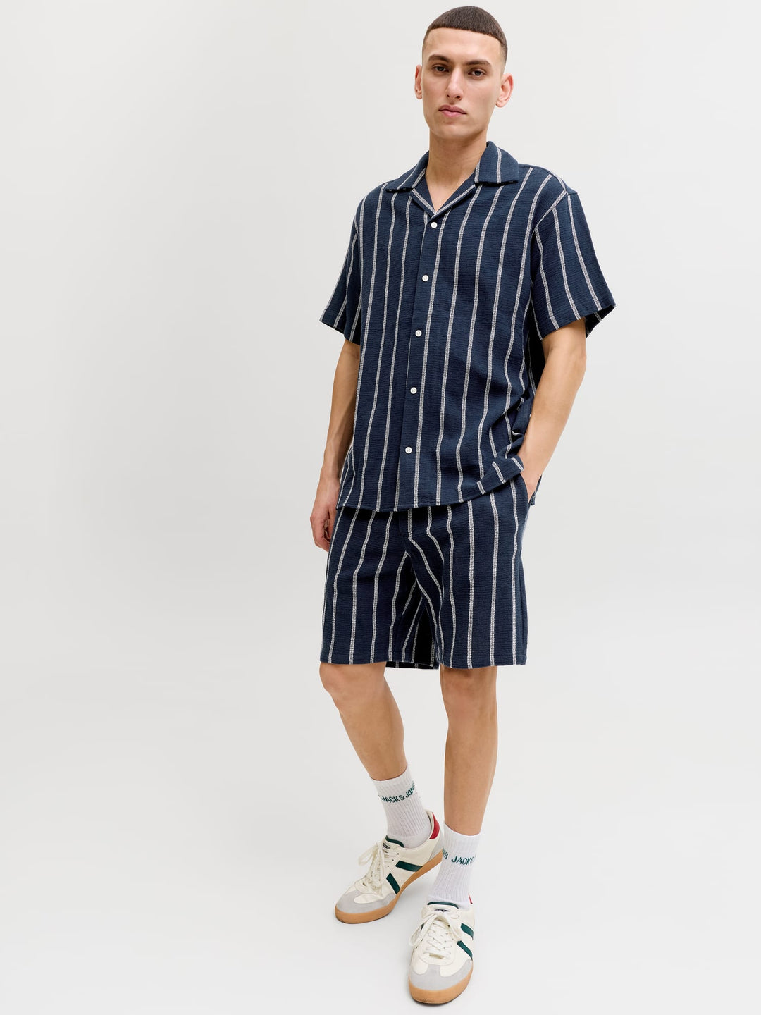 Jack &amp; Jones 12274413 jaiden short heren blauw dessin