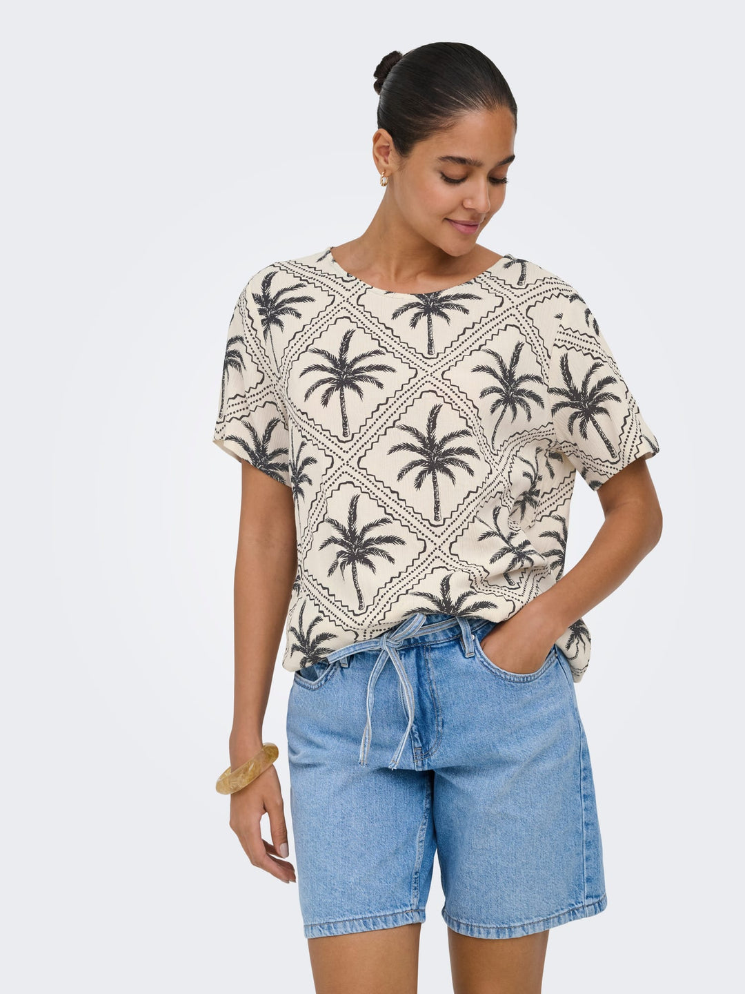 Jacqueline de Yong Gaby top ecru dessin – dames