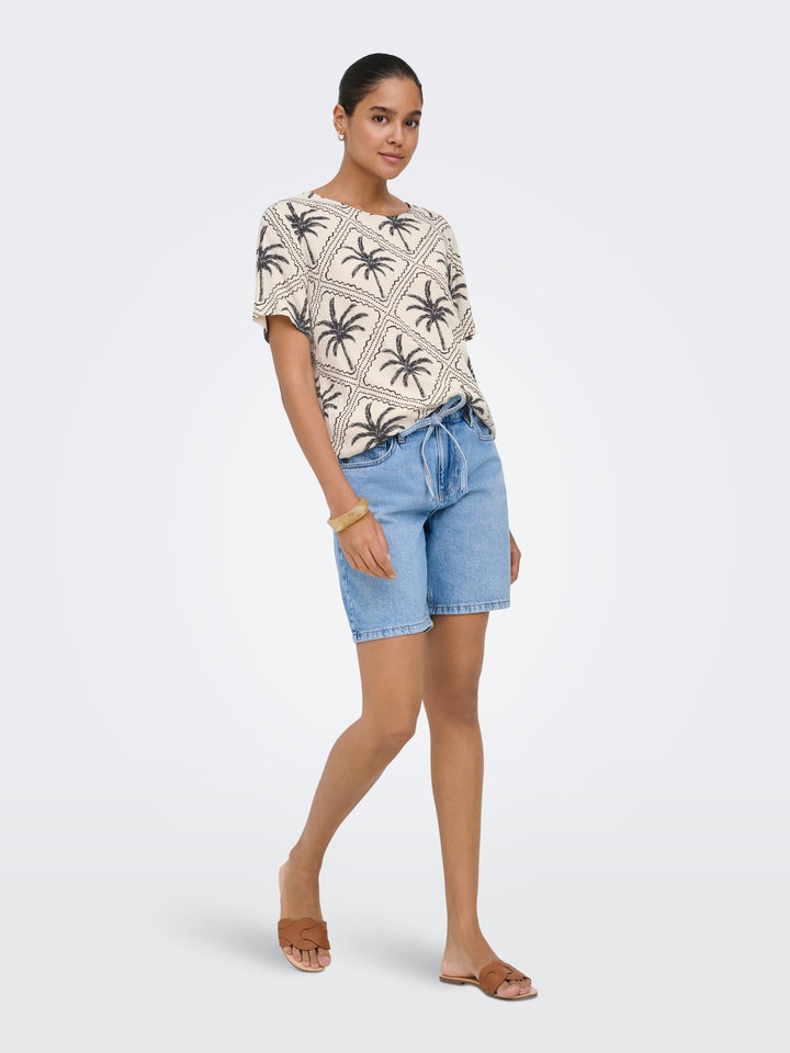 Jacqueline de Yong Gaby top ecru dessin – dames