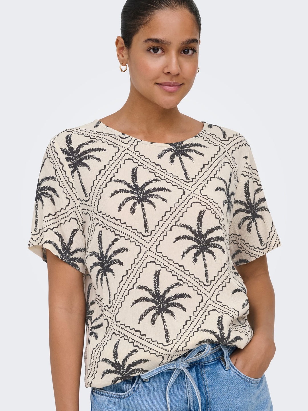 Jacqueline de Yong Gaby top ecru dessin – dames