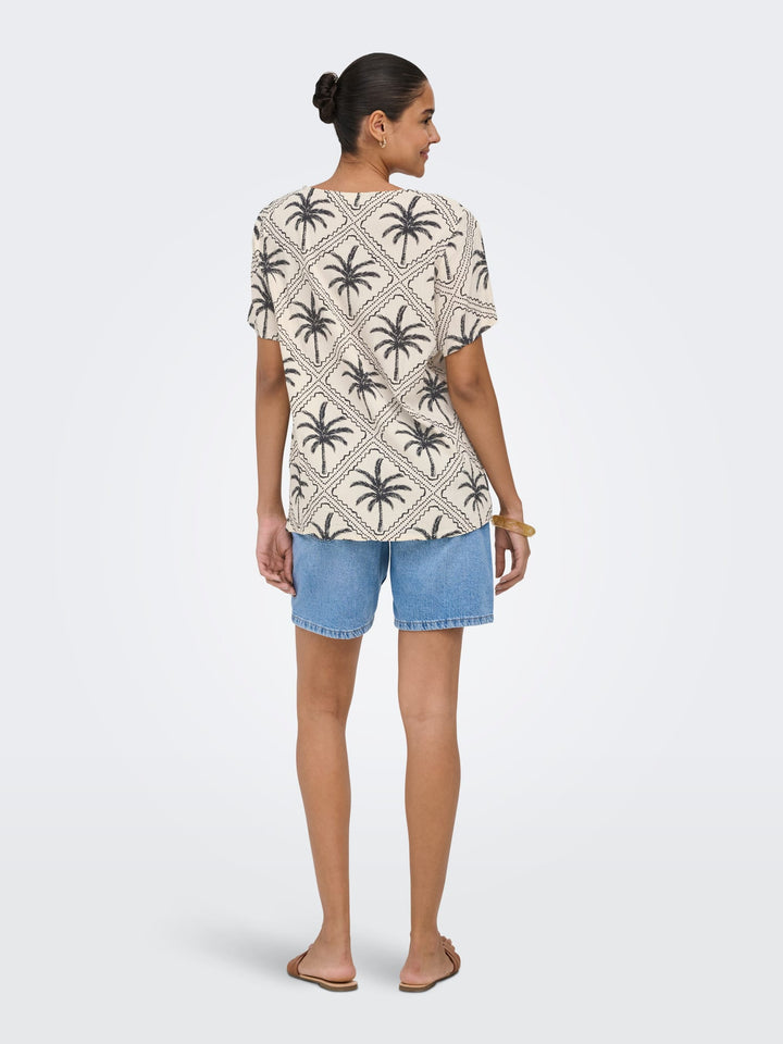 Jacqueline de Yong Gaby top ecru dessin – dames