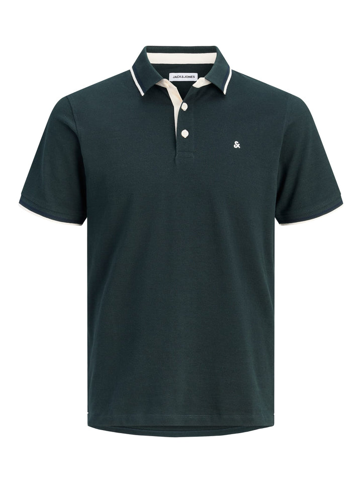 Jack &amp; Jones 12136668 Epaulos polo k/m donkergroen – heren