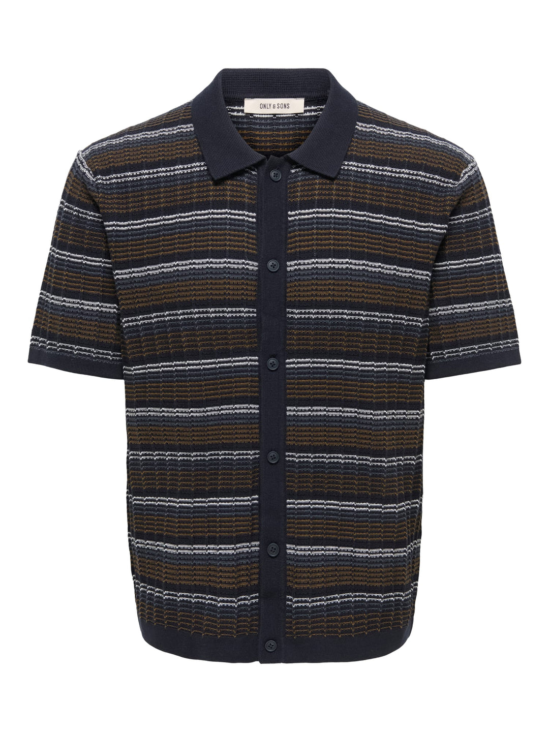 ONLY & SONS Leeds overhemd k/m blauw dessin – heren