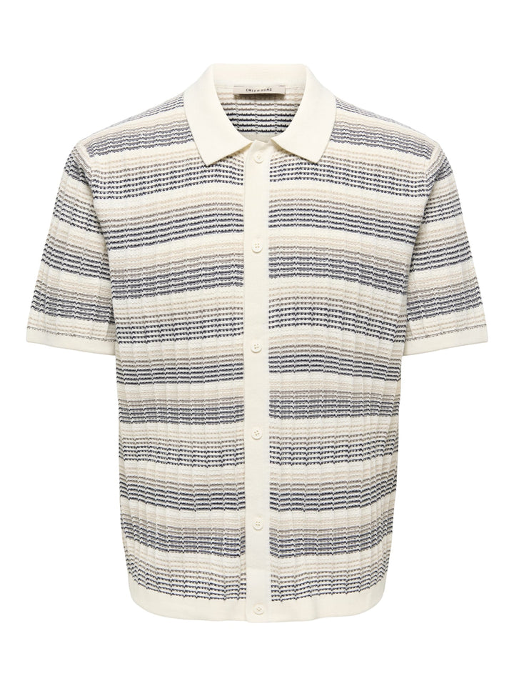 ONLY & SONS overhemd k/m ecru dessin – heren
