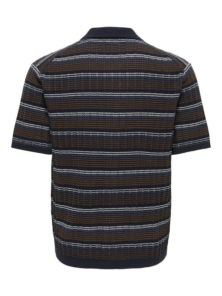 ONLY & SONS Leeds overhemd k/m blauw dessin – heren