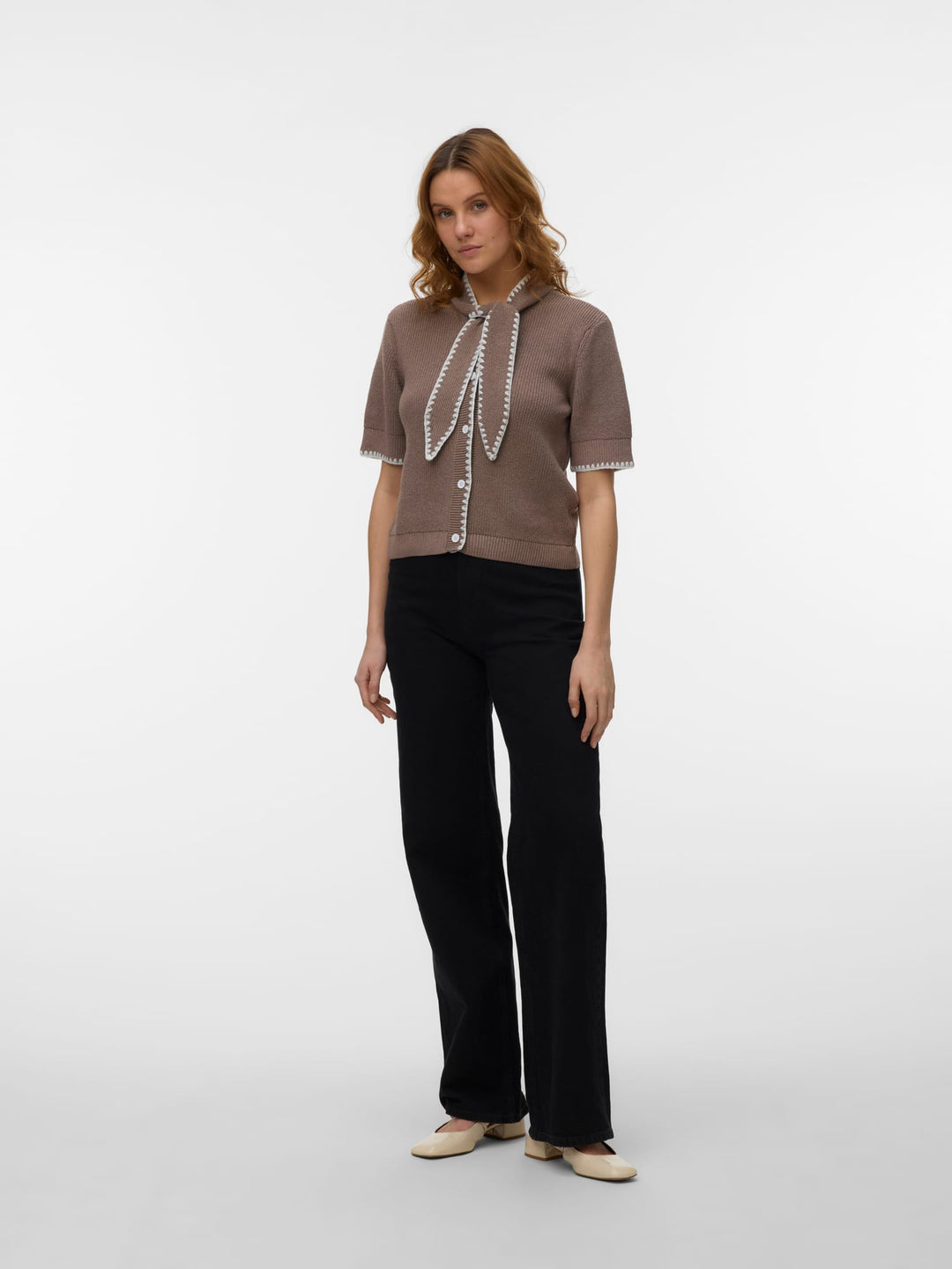 VERO MODA Kashia vest gebreid taupe – dames