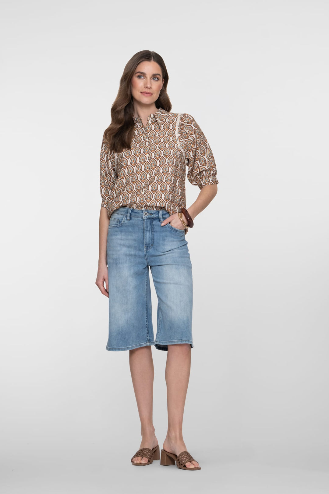 Geisha dames bermuda denim 61019-10 – blauw - Blue Denim