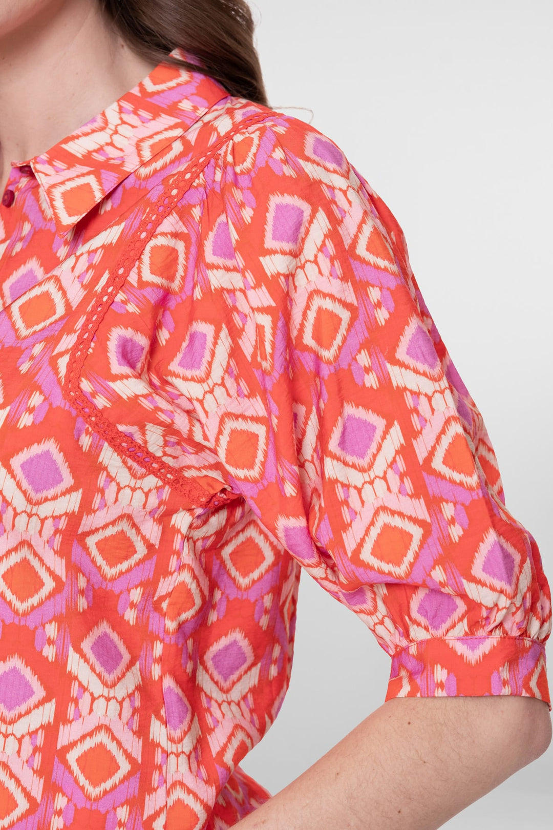Geisha blouse 63195-20 oranje dessin – dames