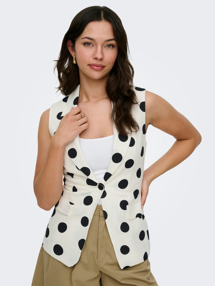 Only vest gebreid dames wit dessin – 15375017
