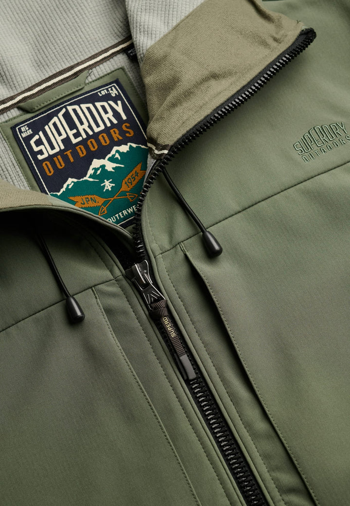Superdry Softshell Trekker Jas met Capuchon – heren - Army
