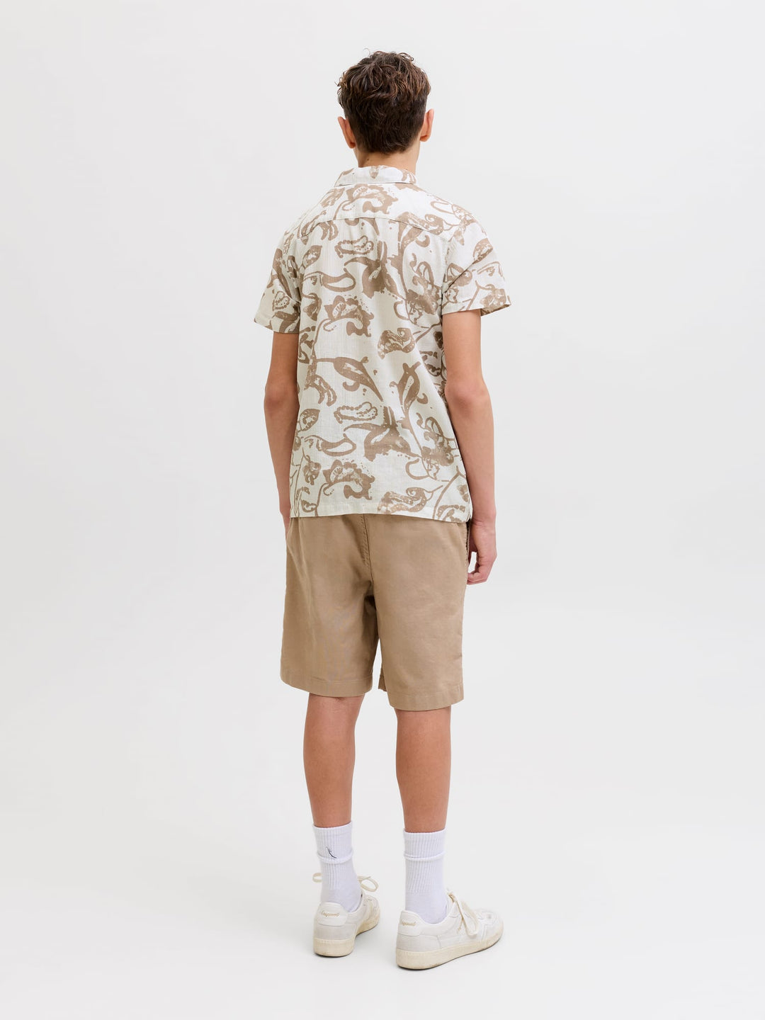 jack & jones kids Montauk shirt – jongens blouse - Ecru Dessin