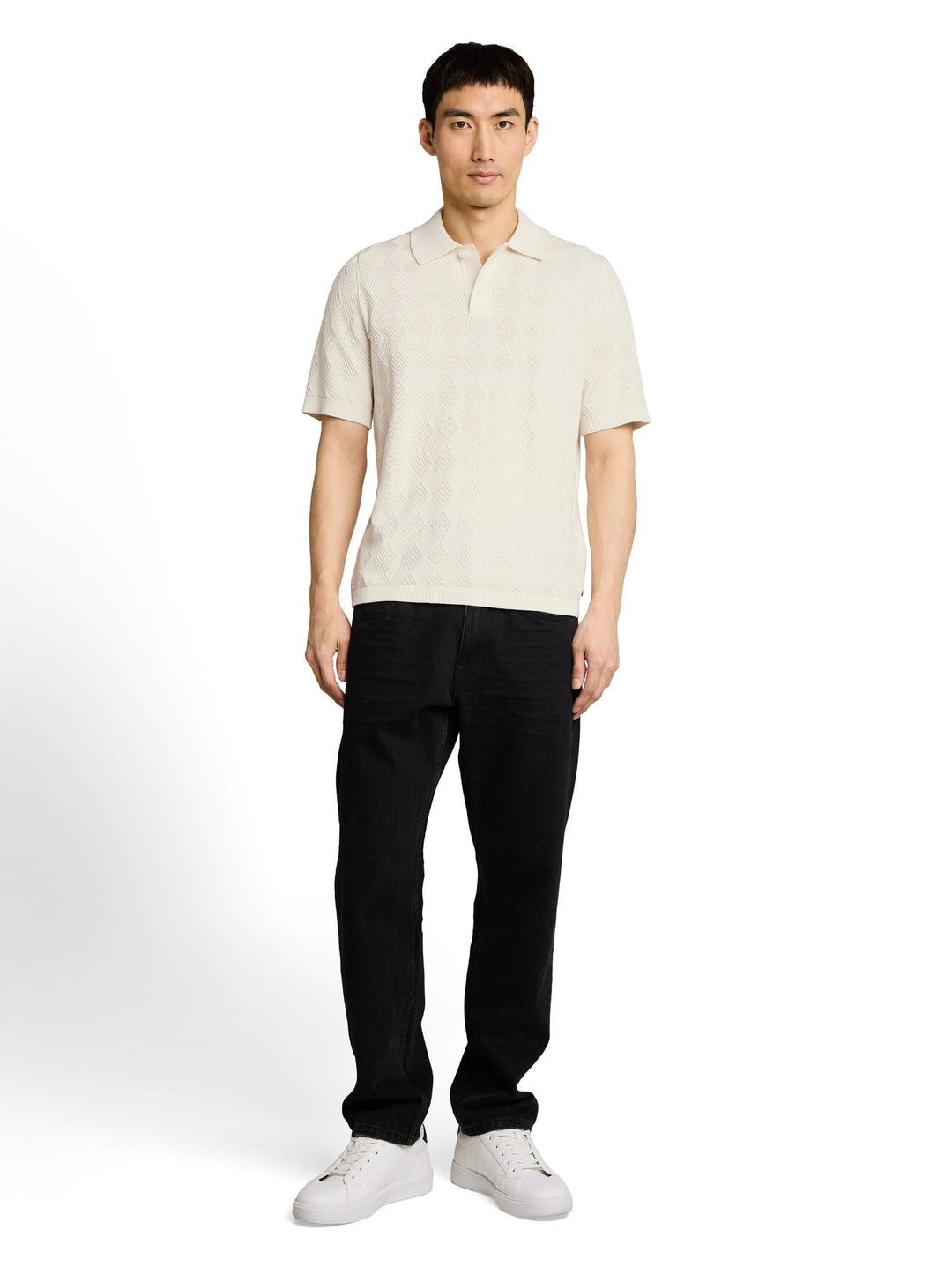 Tom Tailor polo k/m heren off-white