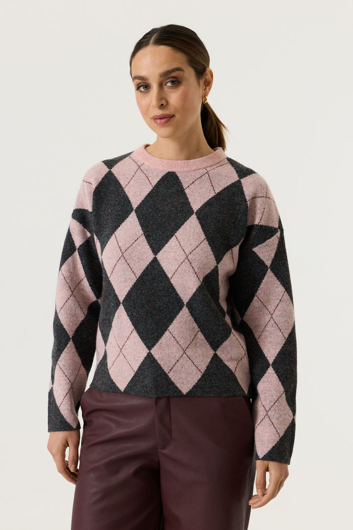 Garcia woman V260241 trui dames roze dessin