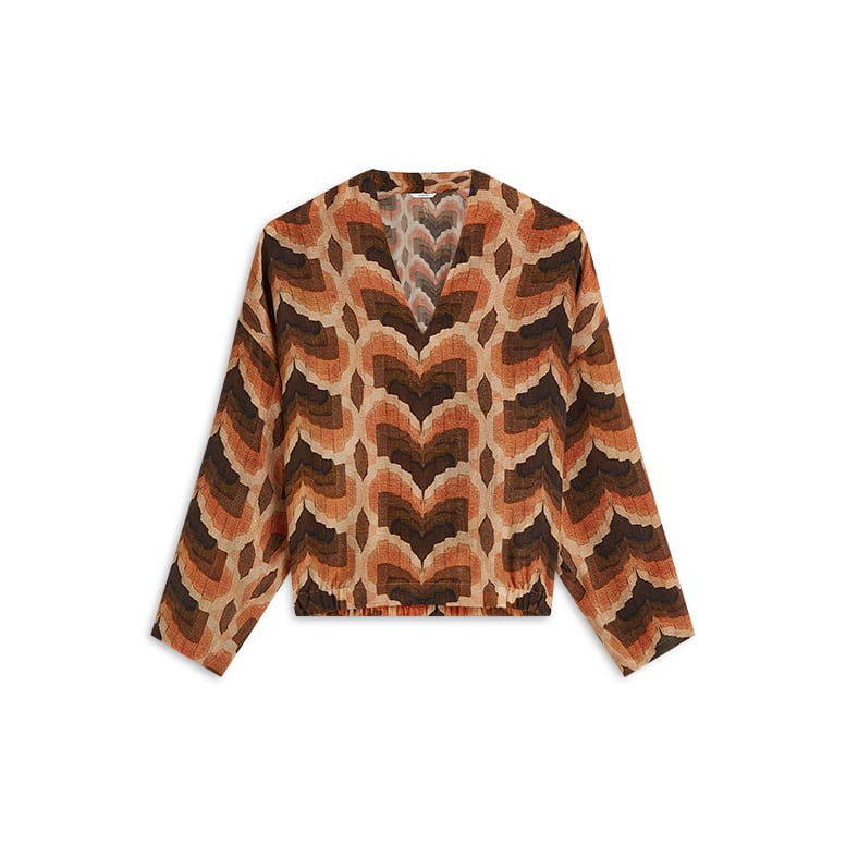 Summum top l/m dames oranje dessin – 2s3549-12498